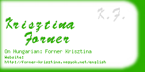 krisztina forner business card
